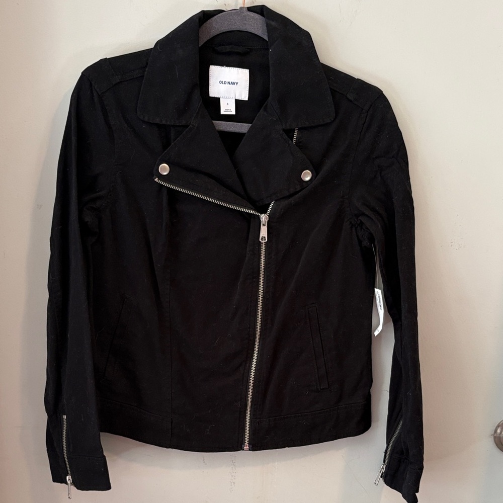 Old Navy Women's Black Leather Jacket